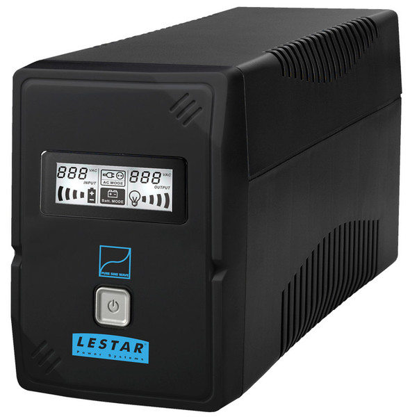 LESTAR SIN-630E SINUS LCD 4xIEC BL 600VA 4AC outlet(s) Mini tower Black uninterruptible power supply (UPS)