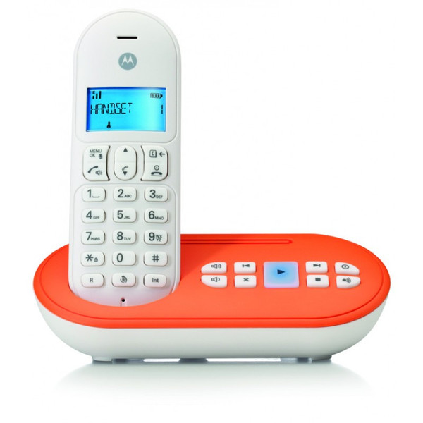 Motorola T111 DECT Идентификация абонента (Caller ID) Оранжевый, Белый