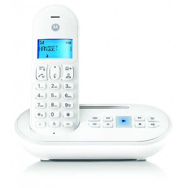 Motorola T111 DECT Идентификация абонента (Caller ID) Белый