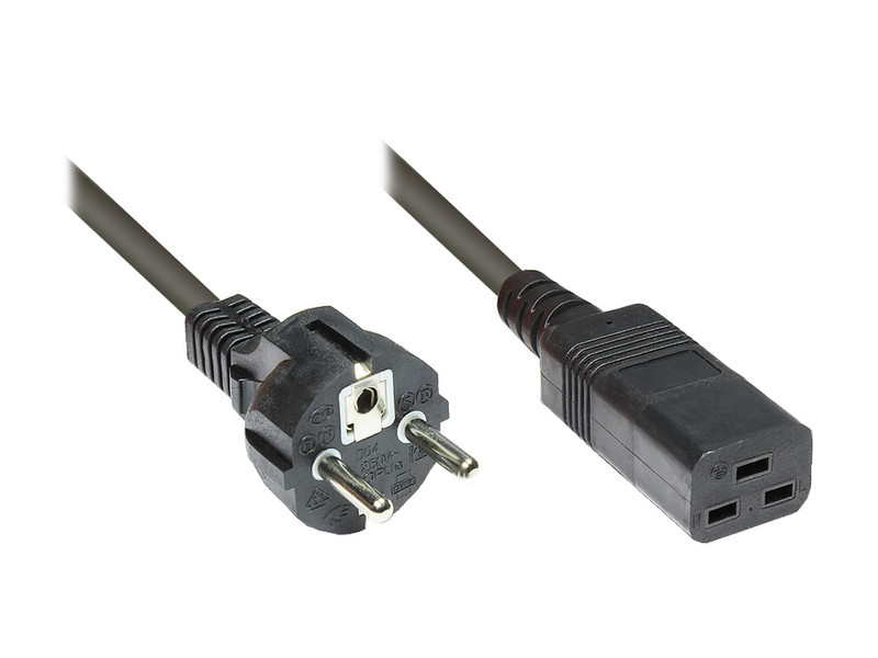 Alcasa 1519-3G 3m Power plug type F C19 coupler Black power cable