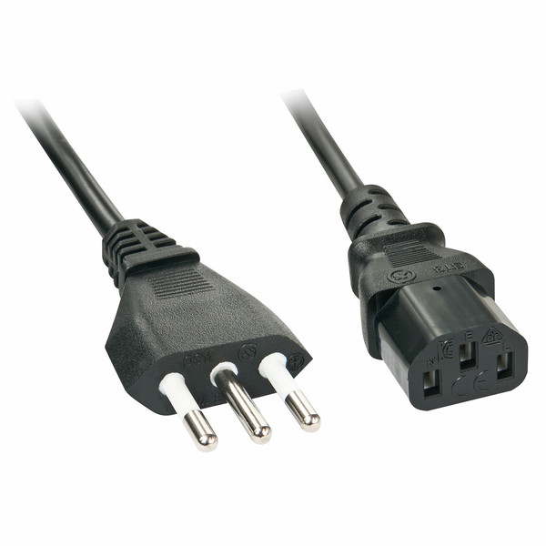 Lindy 30414 3m CEI 23-16 C13 coupler Black power cable