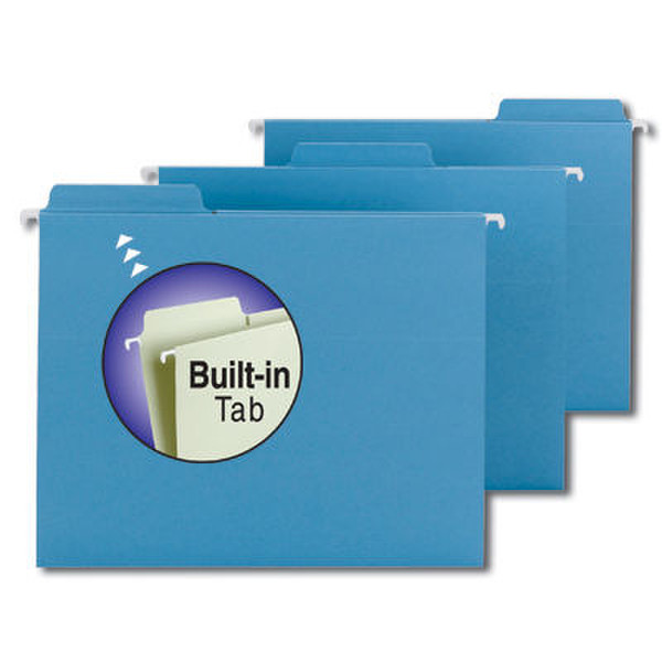 Smead FasTab® Hanging Folders Letter Blue Синий папка