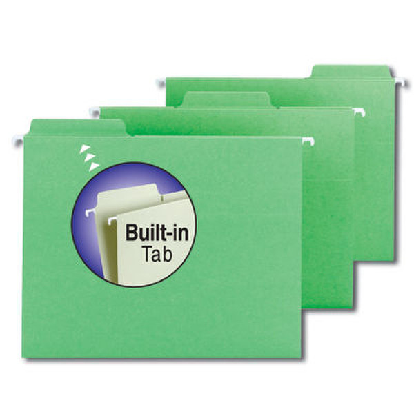 Smead FasTab® Hanging Folders Letter Green Зеленый папка