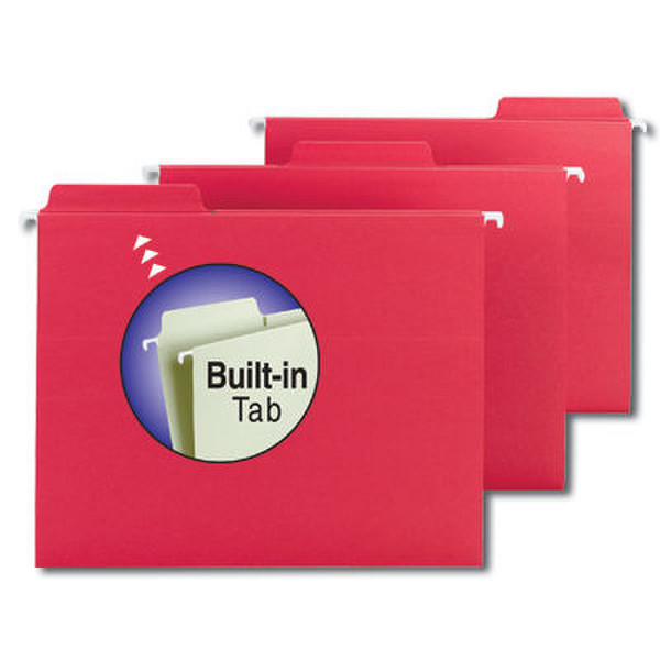 Smead FasTab® Hanging Folders Letter Red Красный папка