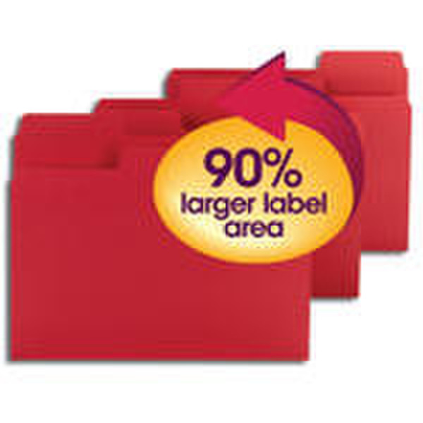 Smead SuperTab® Folder 1/3-Cut Letter red Red folder