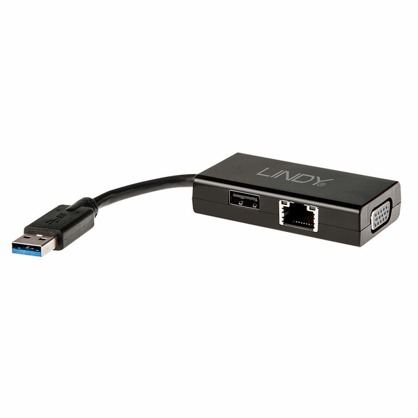 Lindy 43182 USB 3.0 (3.1 Gen 1) Type-A Черный док-станция для ноутбука