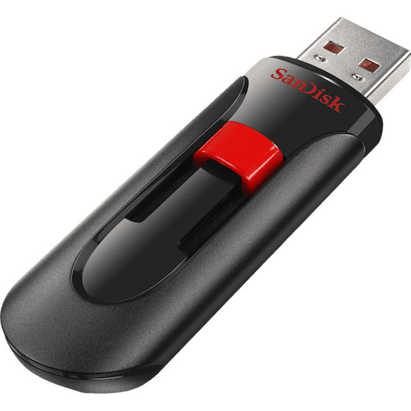 Sandisk Cruzer Glide 256ГБ USB 2.0 Type-A Черный, Красный USB флеш накопитель