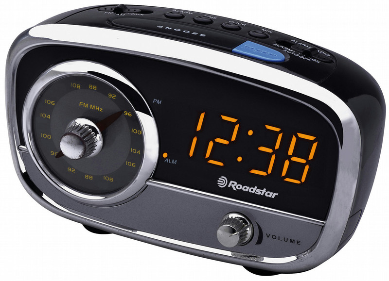 Roadstar CLR-2560 Часы Аналоговый Черный, Хром радиоприемник