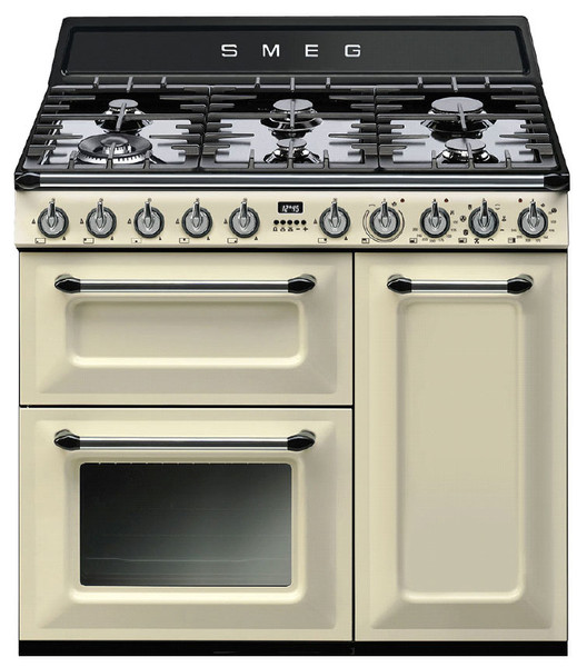 Smeg TR93PD Freestanding Gas hob A Cream cooker