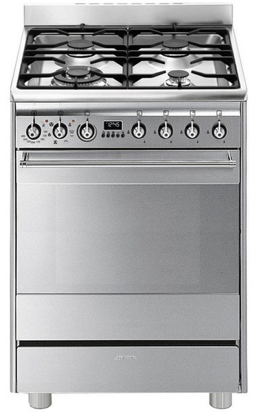 Smeg SCD68MX8 Freestanding Gas hob A Stainless steel cooker