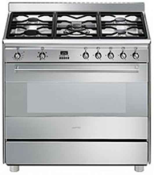 Smeg SCD91MFX5 Freestanding Gas hob B Stainless steel cooker