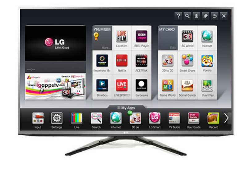 LG 50PM680T 50Zoll Full HD 3D Smart-TV WLAN Schwarz Plasma-Fernseher