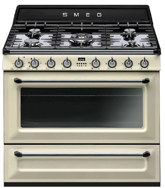 Smeg TR90PD1 Freestanding Gas hob B Cream cooker