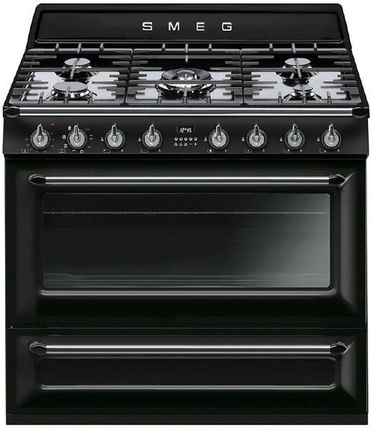 Smeg TR90BLD1 Freestanding Gas hob B Black cooker