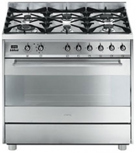 Smeg C9GMXD1 Freestanding Gas hob B Stainless steel cooker