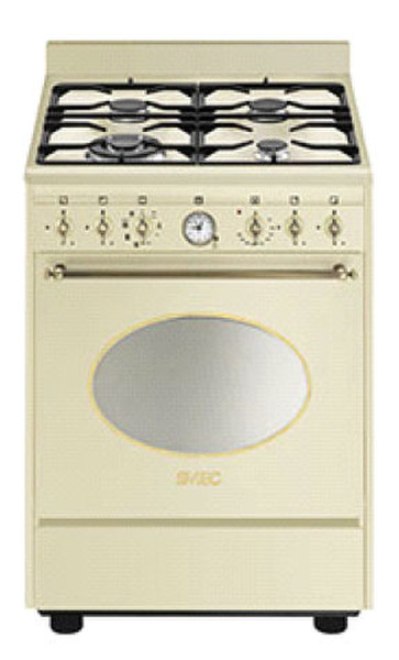 Smeg CO68GMPD9 Freestanding Gas hob A Cream cooker