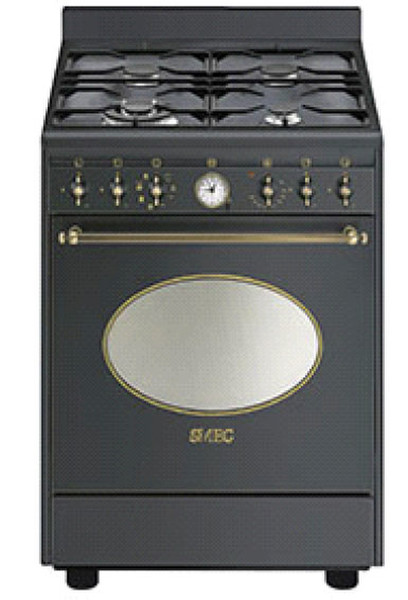 Smeg CO68GMAD8 Freestanding Gas hob A Anthracite cooker