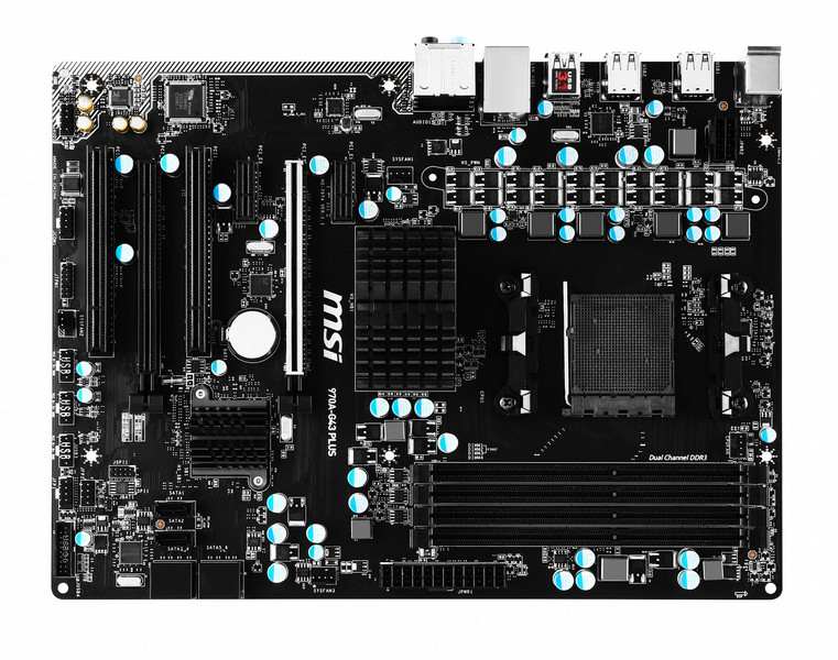 MSI 970A-G43 PLUS AMD 970 Socket AM3+ ATX