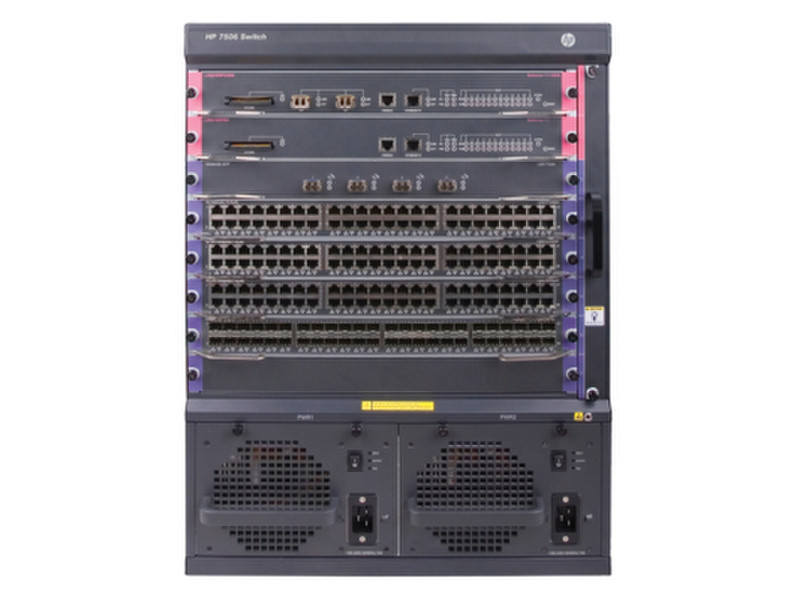 Hewlett Packard Enterprise FlexNetwork 7506 Управляемый Gigabit Ethernet (10/100/1000) Power over Ethernet (PoE) Черный