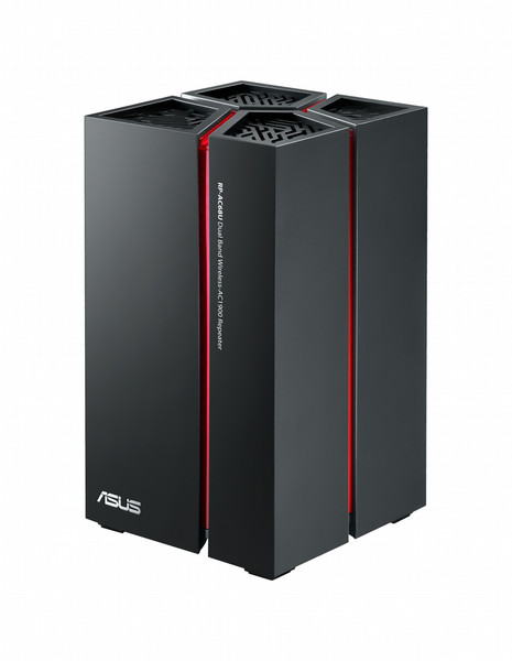 ASUS RP-AC68U Dual-band (2.4 GHz / 5 GHz) Gigabit Ethernet Black,Red wireless router