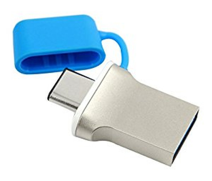 Goodram DualDrive 16GB 16GB USB 3.0 (3.1 Gen 1) Type-A/Type-C Blau, Silber USB-Stick
