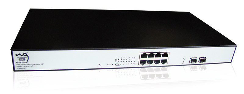 NET GENERATION NG-PGS82W Gigabit Ethernet (10/100/1000) Power over Ethernet (PoE) Black,Silver network switch