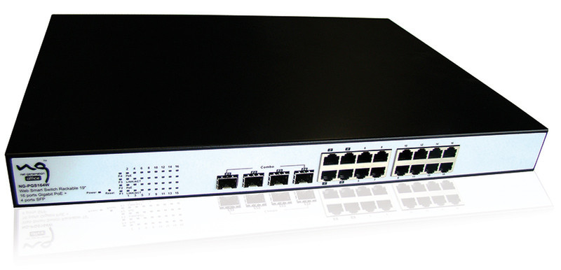 NET GENERATION NG-PGS164W Gigabit Ethernet (10/100/1000) Power over Ethernet (PoE) Black,Silver network switch