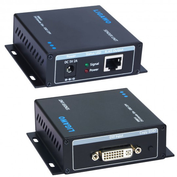 Ligawo 3090010 DVI Extender AV transmitter & receiver Schwarz