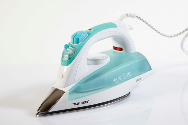 Telefunken M01341 Dry & Steam iron Stainless Steel soleplate 2200W Turquoise,White iron
