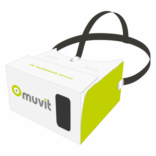 Muvit MUIOT0001 Smartphone-basierte oben angebrachte Anzeige 290g Schwarz, Grün, Weiß Head-Mounted Display