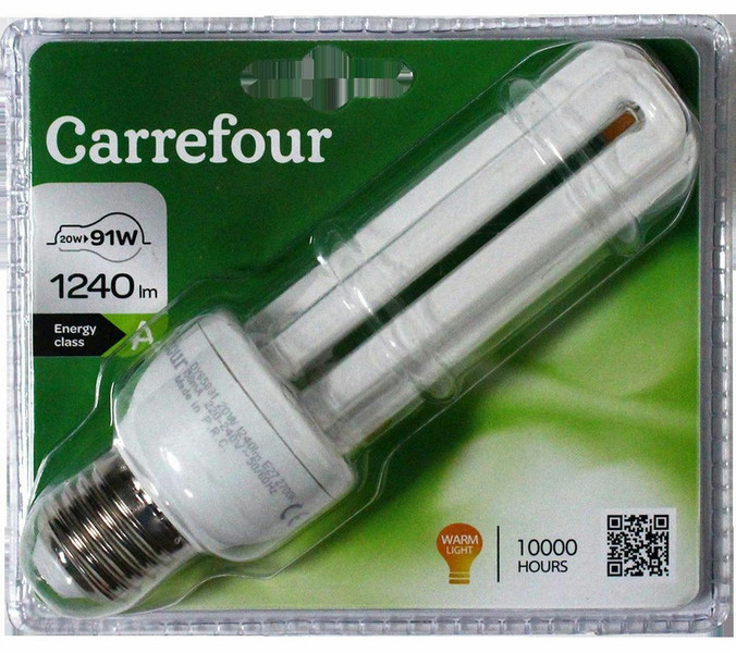 Carrefour 3610882133542 20Вт E27 A Теплый белый energy-saving lamp