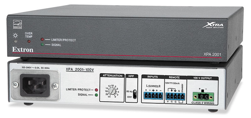 Extron XPA 2001-100V 1.0 Проводная Серый, Белый усилитель звуковой частоты