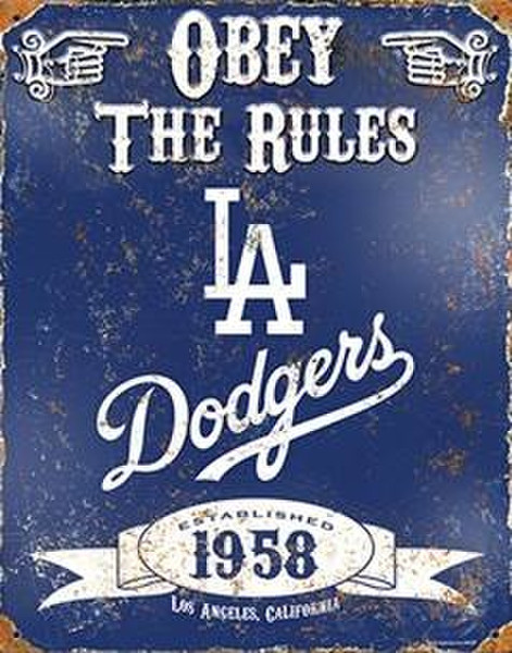 The Party Animal Los Angeles Dodgers Stahl Blau, Weiß Dekoratives Schild & Tafel für drinnen