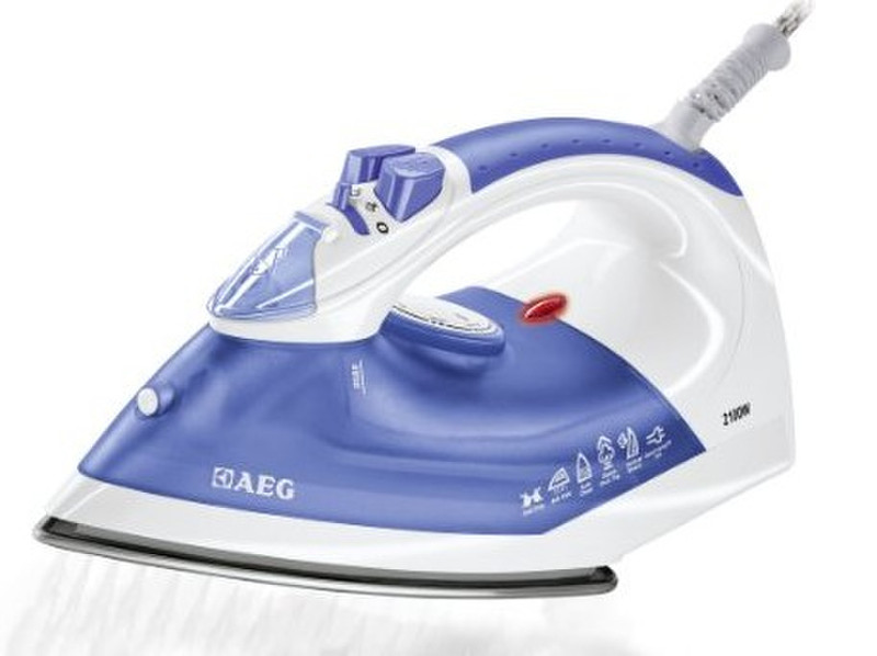 AEG DB 1350-2 Dry & Steam iron Stainless Steel soleplate 2100W Blue,White