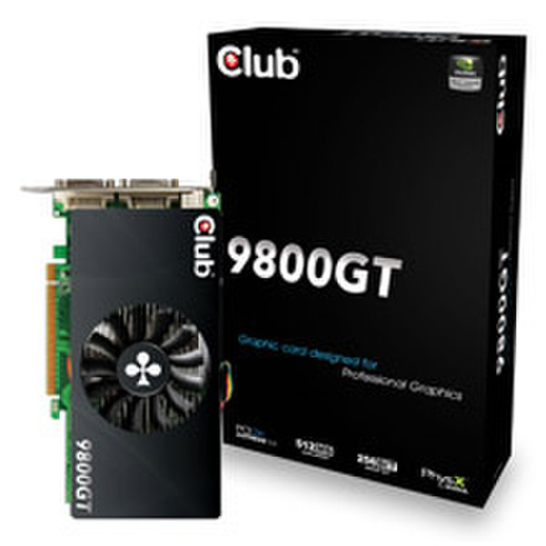 CLUB3D 9800GT PCI-E 2.0 512 MB GDDR3 256 Bit GDDR3