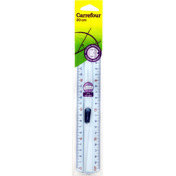 Carrefour 3270192696733 200mm Transparent 1pc(s) ruler
