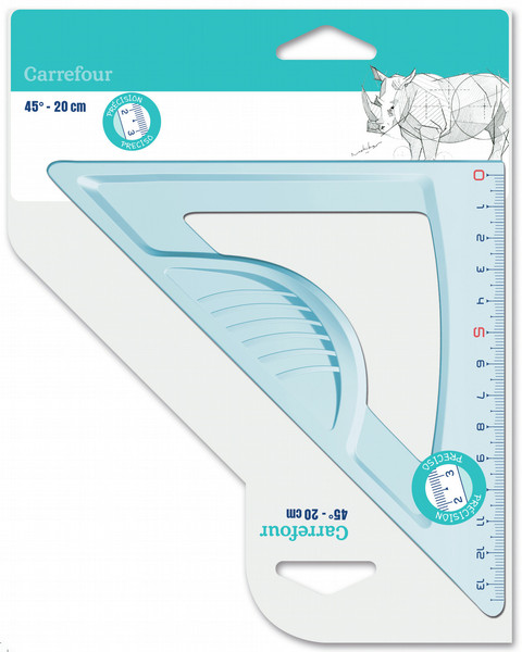 Carrefour 3270192696795 45° triangle Прозрачный 1шт угольник