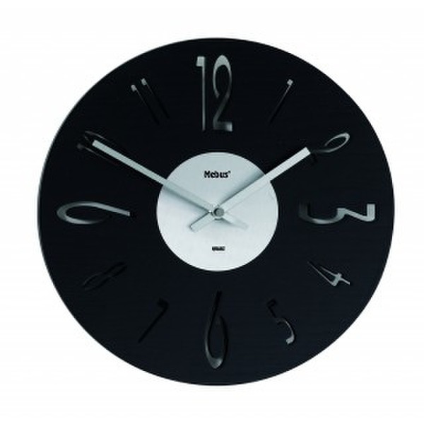 Mebus 18325 Quartz wall clock Круг Черный, Cеребряный настенные часы