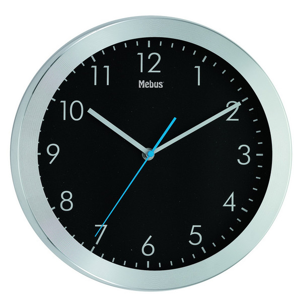 Mebus 52325 Quartz wall clock Круг Черный, Cеребряный настенные часы