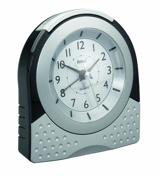 Mebus 26557 Quartz table clock Schwarz, Silber Tischuhr