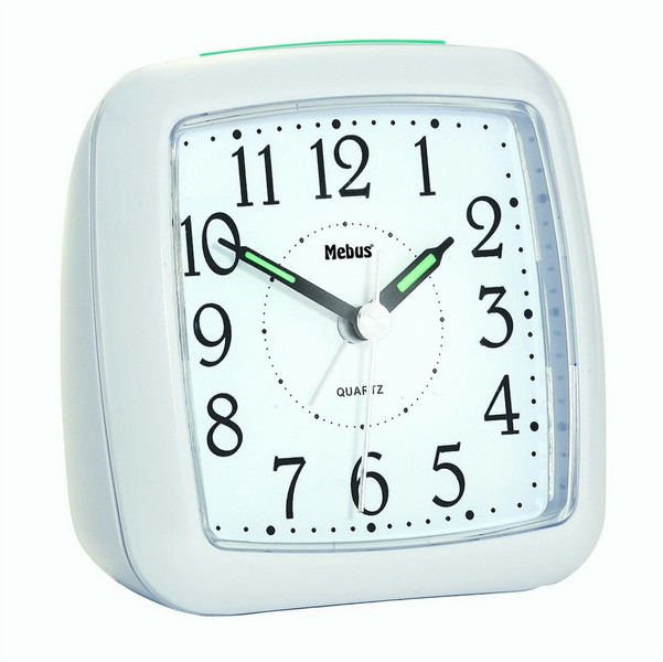 Mebus 26681 Quartz table clock Square White table clock