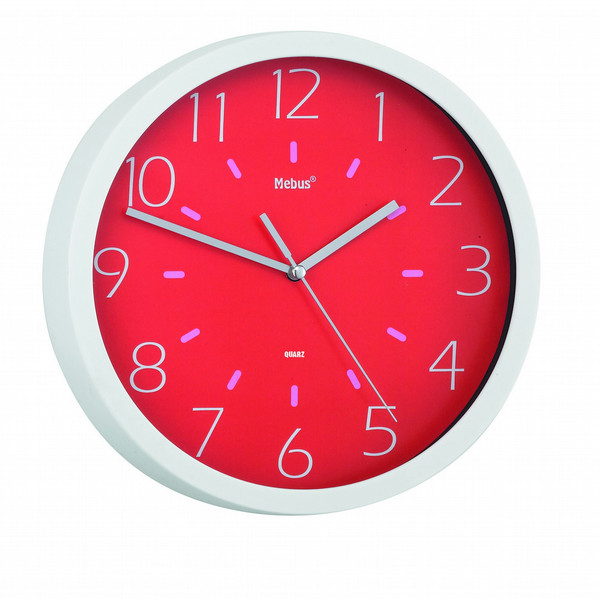 Mebus 17858 Quartz wall clock Kreis Rot, Weiß Wanduhr