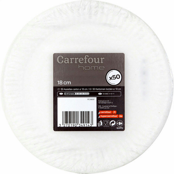 Carrefour Home 3270190349143 Тарелка одноразовая тарелка