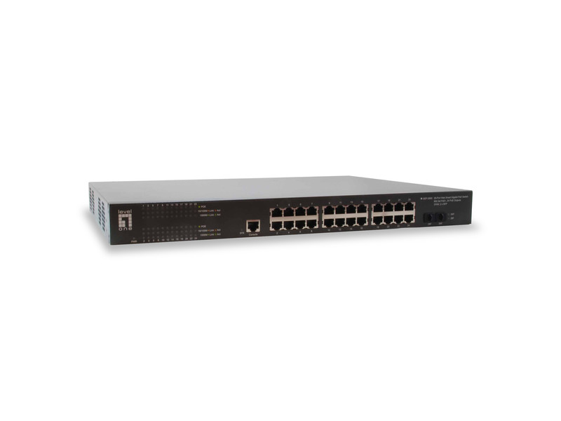 LevelOne GEP-2650 Управляемый Gigabit Ethernet (10/100/1000) Power over Ethernet (PoE) Черный сетевой коммутатор