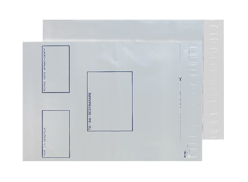 Blake Purely Packaging Polythene Mailing Pocket White Address Panels C3+ (Pack 500)