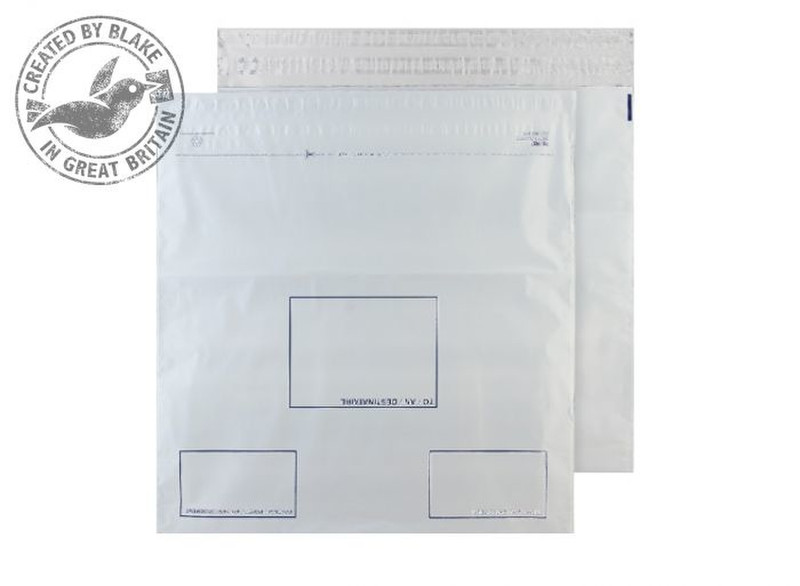 Blake Purely Packaging Polythene Mailing Pocket White Address Panels 430x460 (Pack 200)