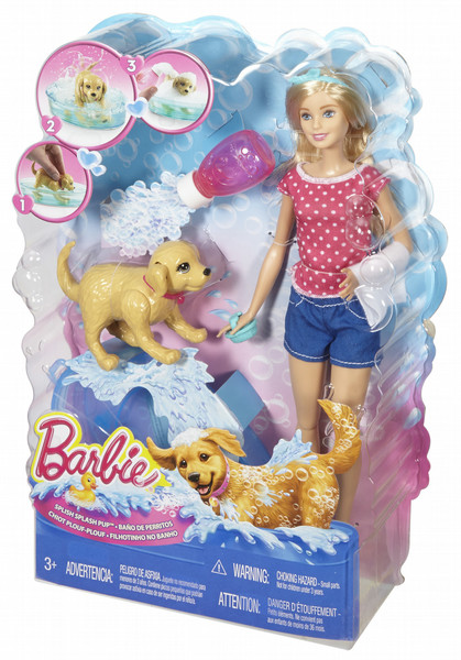 Barbie Splish Splash Pup Разноцветный кукла