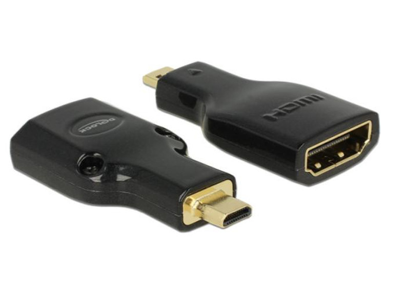 DeLOCK HDMI Micro-D/HDMI-A, M/F, 4K Micro-HDMI HDMI Schwarz Videokabel-Adapter