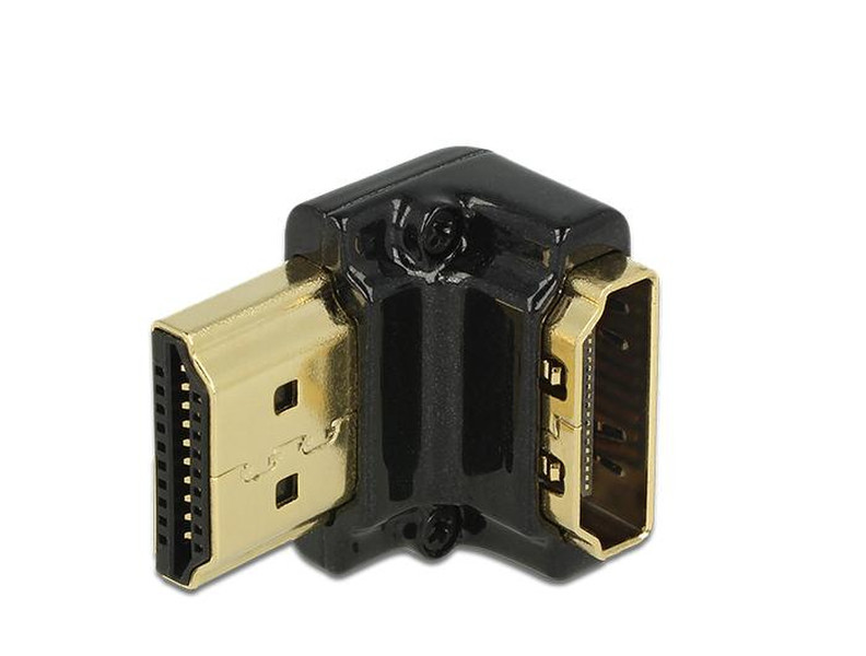 DeLOCK HDMI-A/HDMI-A male, F/M, 90° HDMI HDMI Black video cable adapter