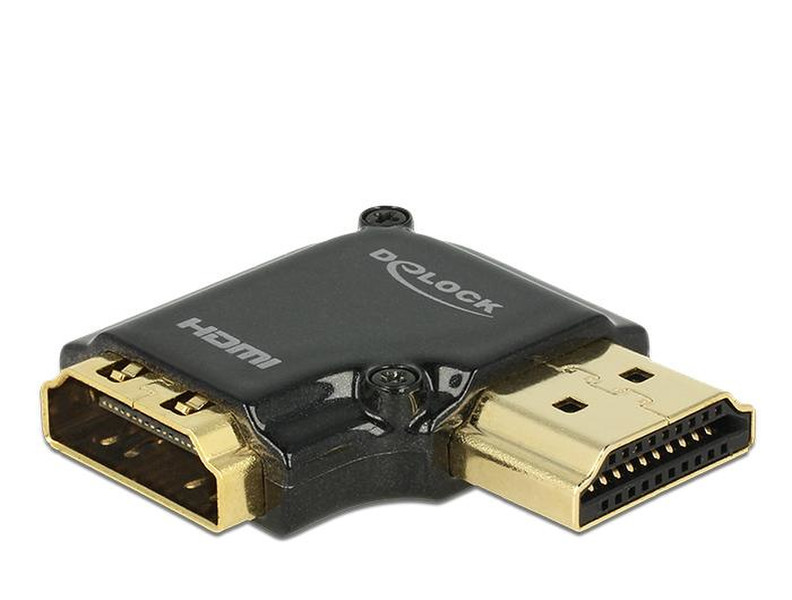 DeLOCK HDMI-A/HDMI-A, F/M, 90° HDMI HDMI Black video cable adapter